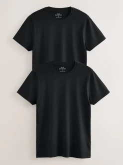 Zwart - Verpakking van 2 - Comfort T-shirt
