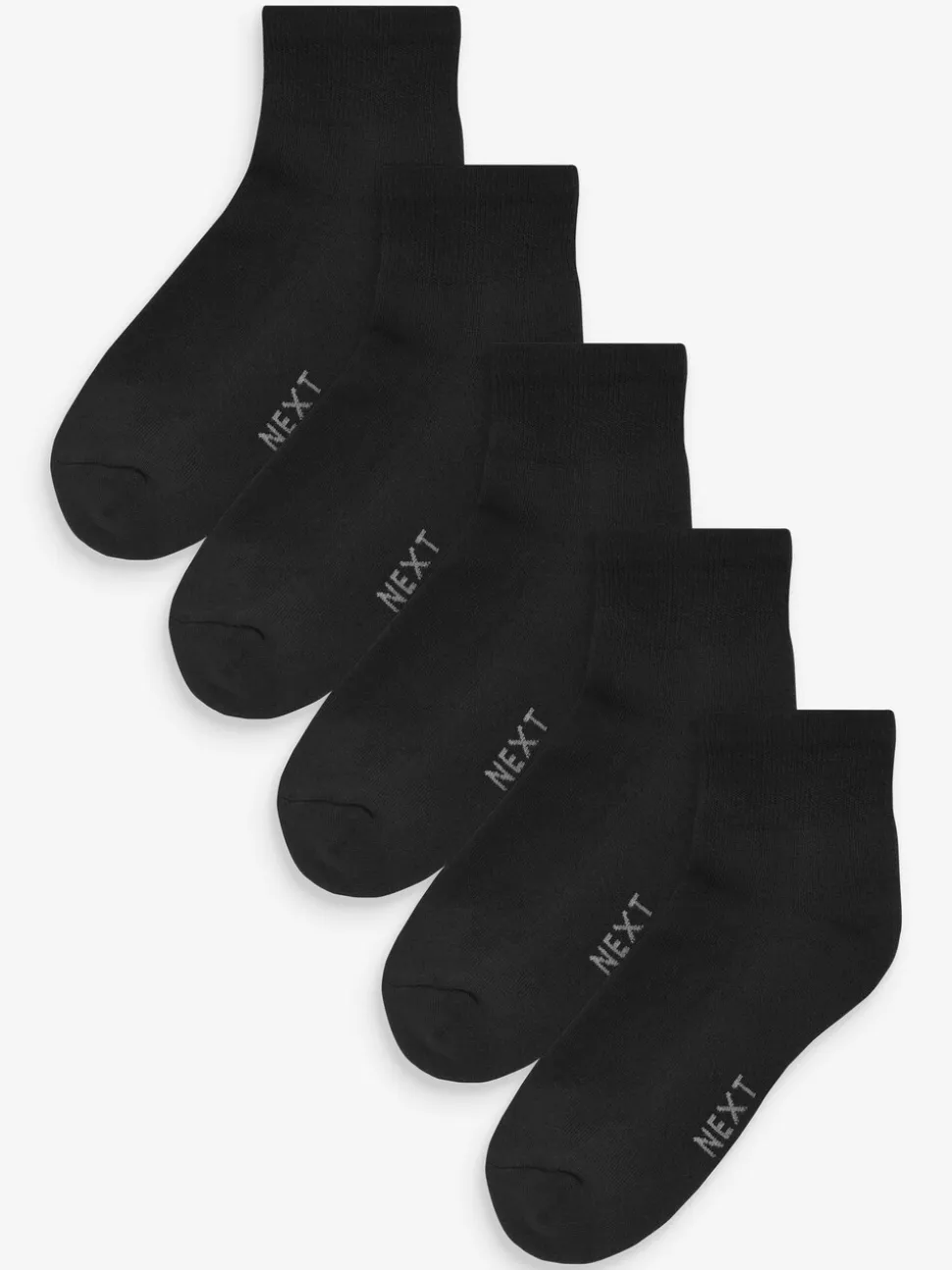 Zwart - Verpakking van 5 - Halfhoge sneakersokken met demping