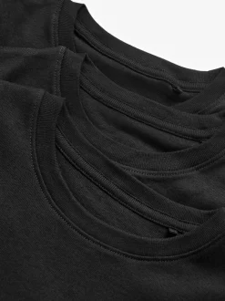 Zwart - Verpakking van 3 100% katoenen shirts met korte mouwen (1,5-16jr)