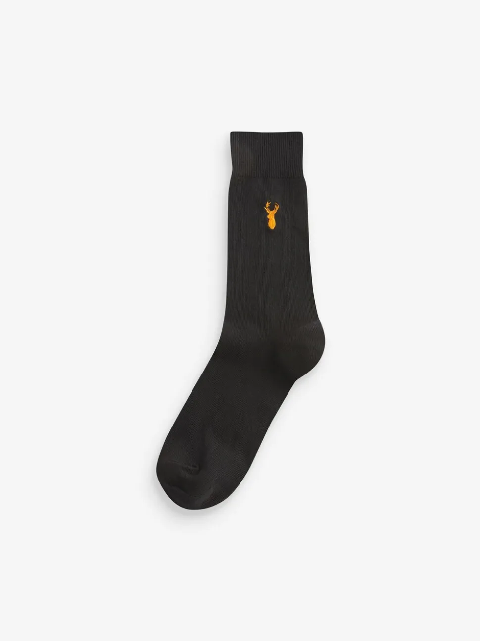 Zwart - Verpakking van 8 - Meerkleurige Stag Lasting Fresh sokken met borduursel