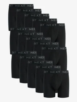 Zwart - Verpakking van 15 - Sportboxershorts met A-voorkant en langere pijpen
