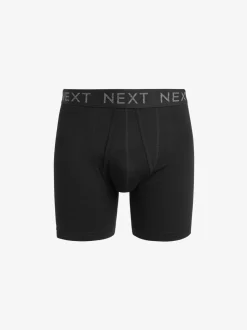 Zwart - Verpakking van 10 - Sportboxershorts met A-voorkant en langere pijpen