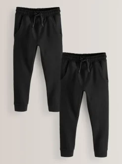 Zwart - Verpakking van 2 joggingbroeken met skinny fit (3-16 jr)