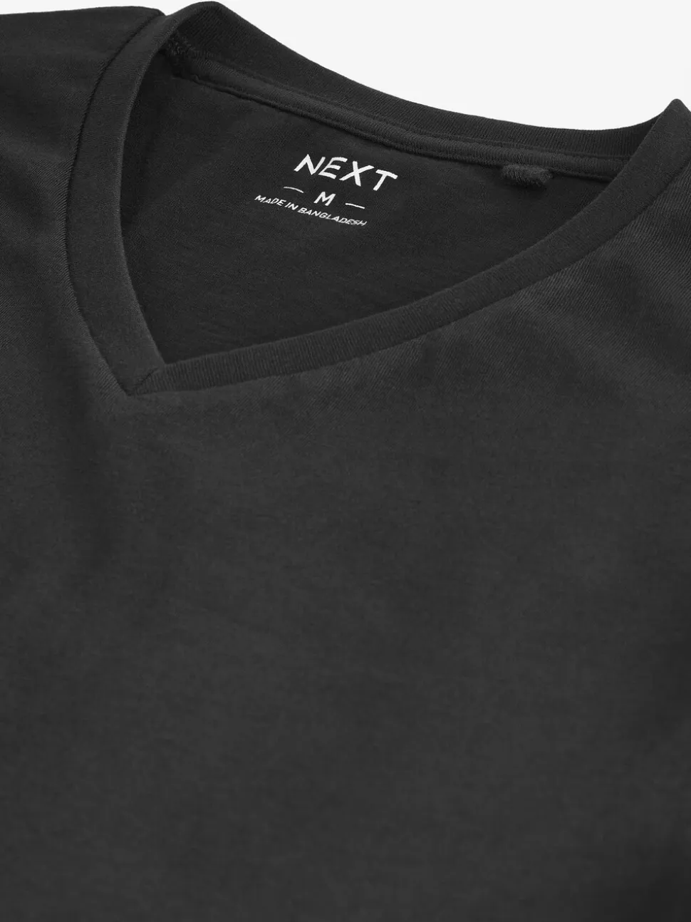 Zwart - Verpakking van 5 slim-fit 100% katoenen T-shirts met V-hals en laagjes