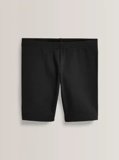 Zwart - Verpakking van 2 stretchy fietsshorts met hoog katoengehalte (3-16jr)