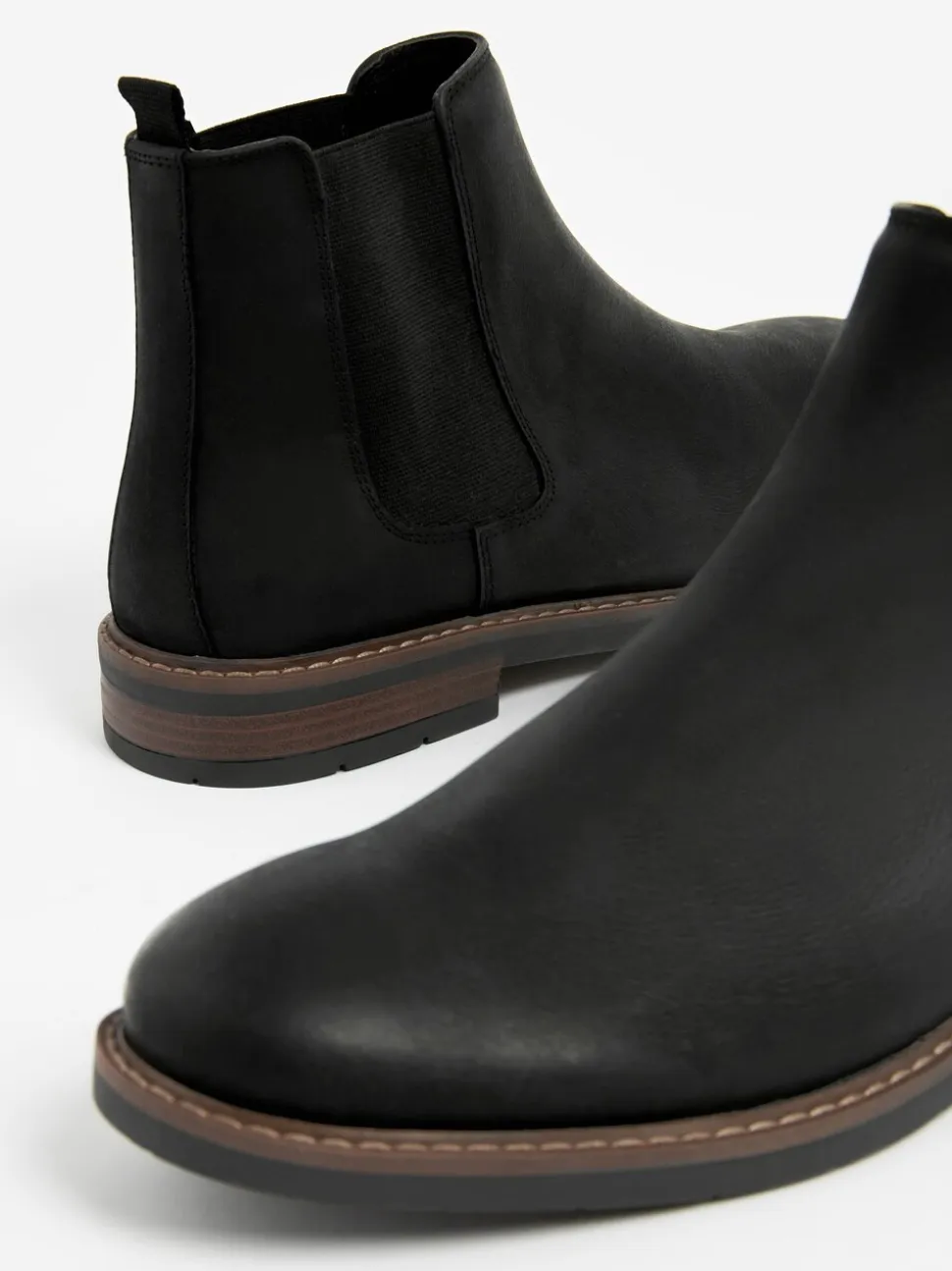 Zwart - Wasachtige leren Chelsea Boots