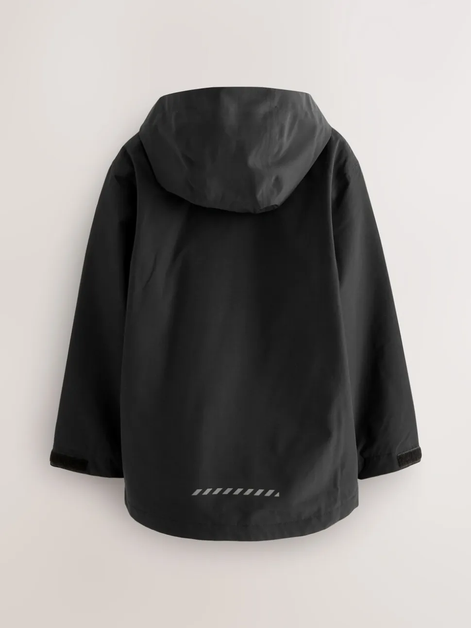 Zwart - Waterdichte jas met fleece voering en capuchon (3-17jr)