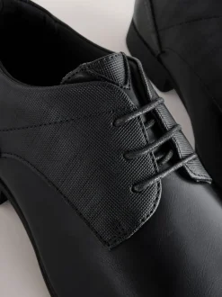 Zwart - Wijde pasvorm - Derbyschoenen met veter