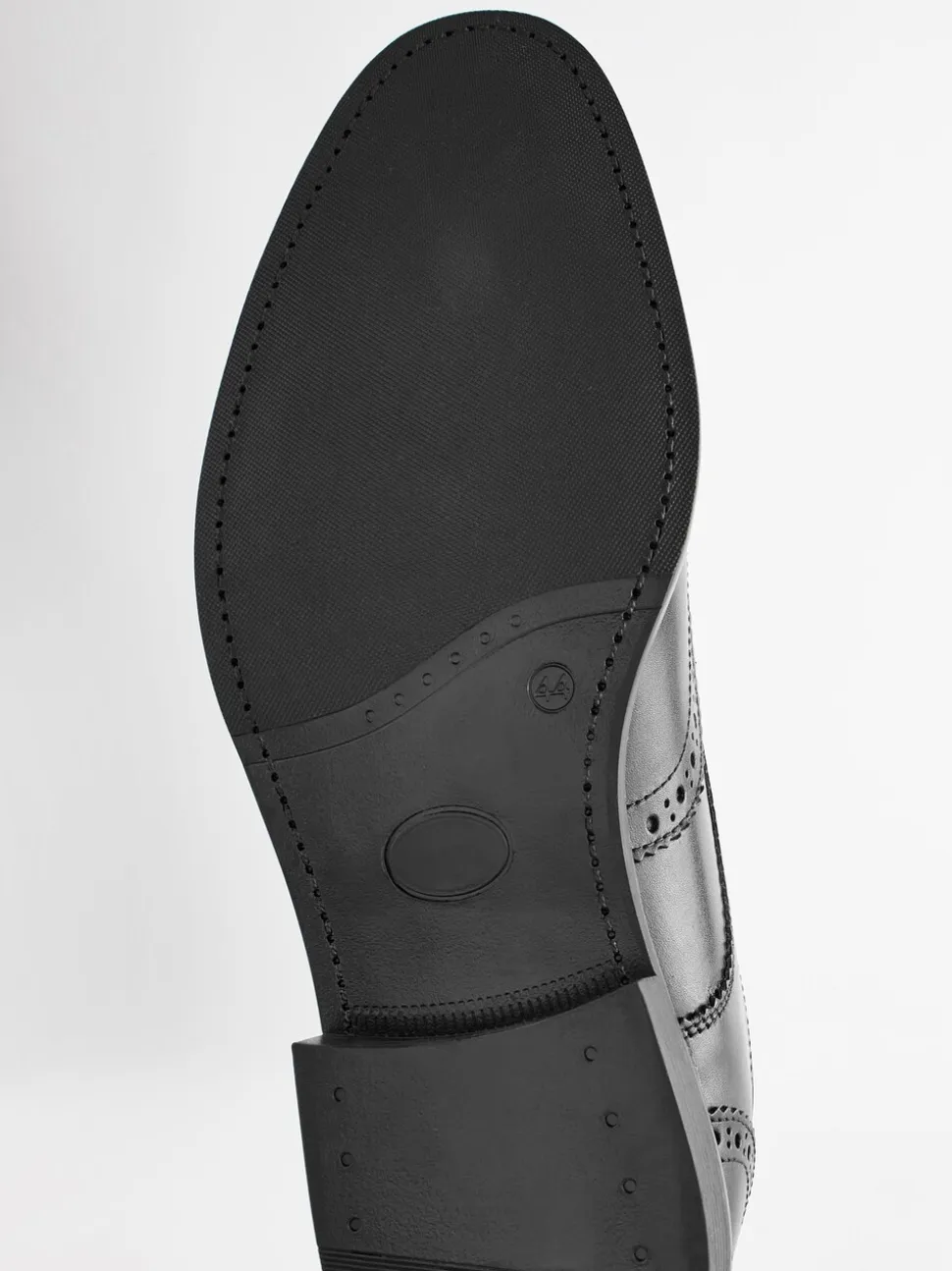 Zwart - Wijde pasvorm - Leren derby-brogues