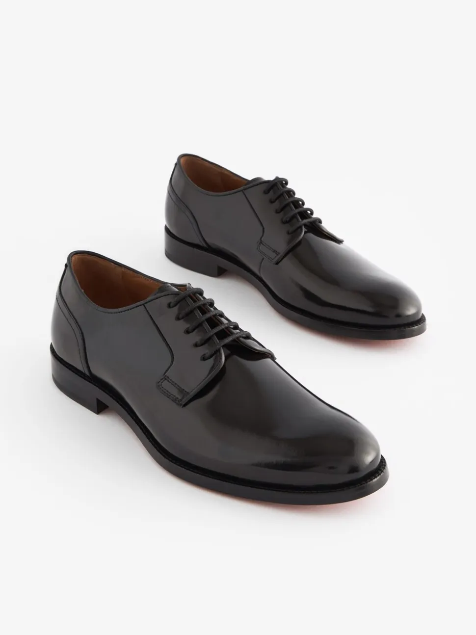 Zwart - Wijde pasvorm - Signature - Derby-schoenen met leren zool