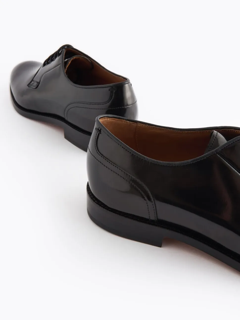 Zwart - Wijde pasvorm - Signature - Derby-schoenen met leren zool