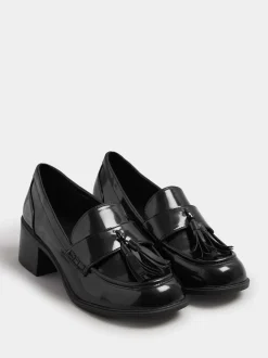 Zwart - Yours Curve Extra Wide Fit Heeled Tassel Loafers