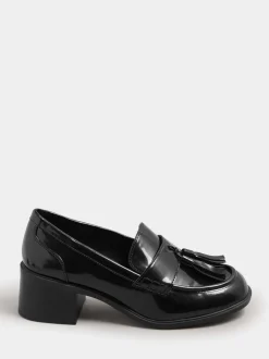 Zwart - Yours Curve Extra Wide Fit Heeled Tassel Loafers