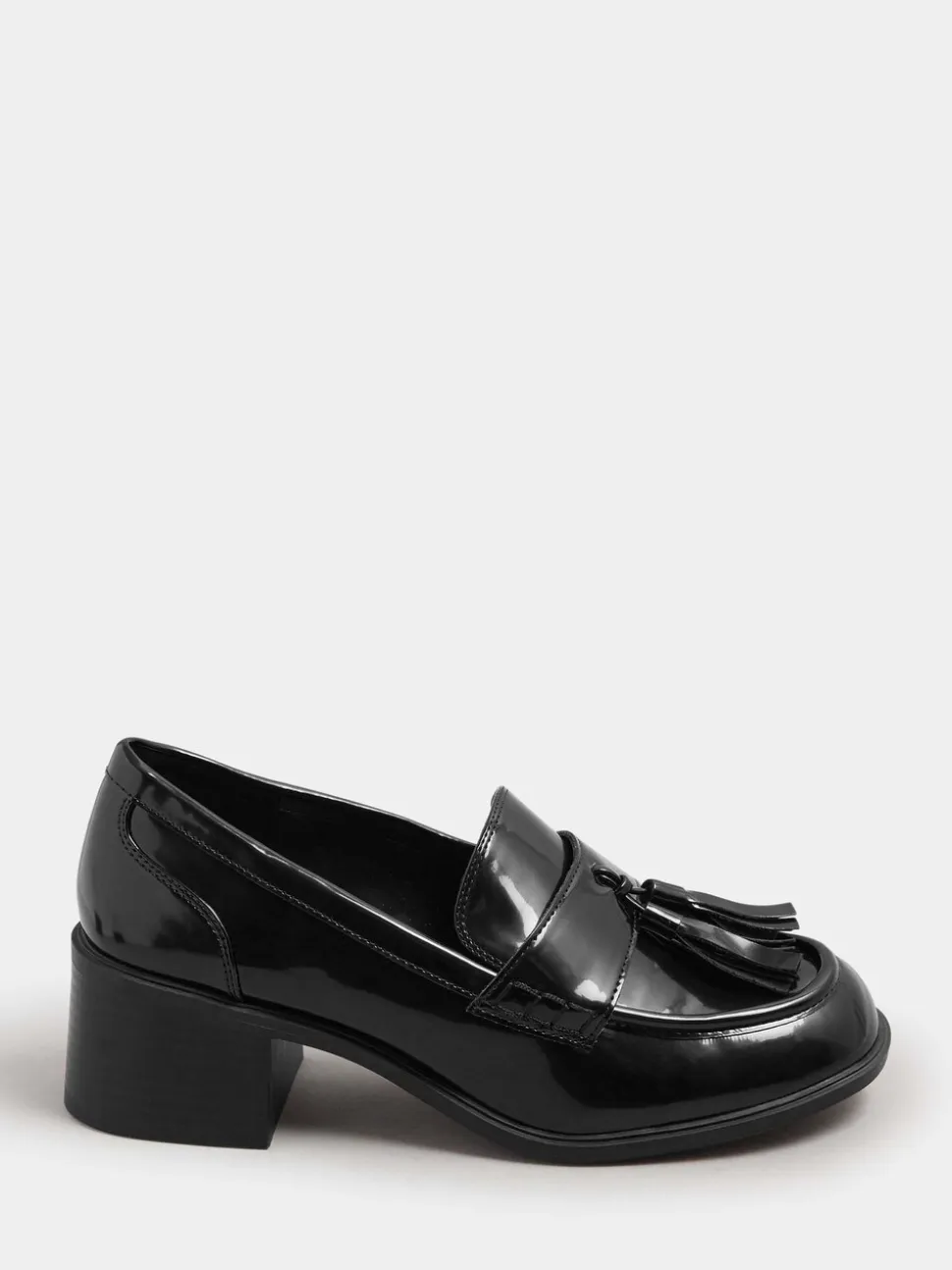 Zwart - Yours Curve Extra Wide Fit Heeled Tassel Loafers