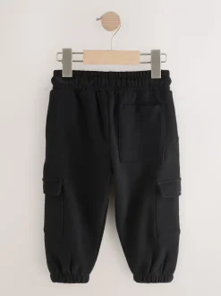Zwart - Zacht aanvoelende jersey utility joggingbroek (3mnd-7jr)