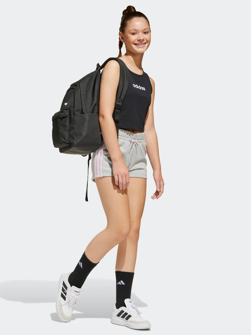 Zwart chroom - adidas Classic 3 Bar Logo rugzak