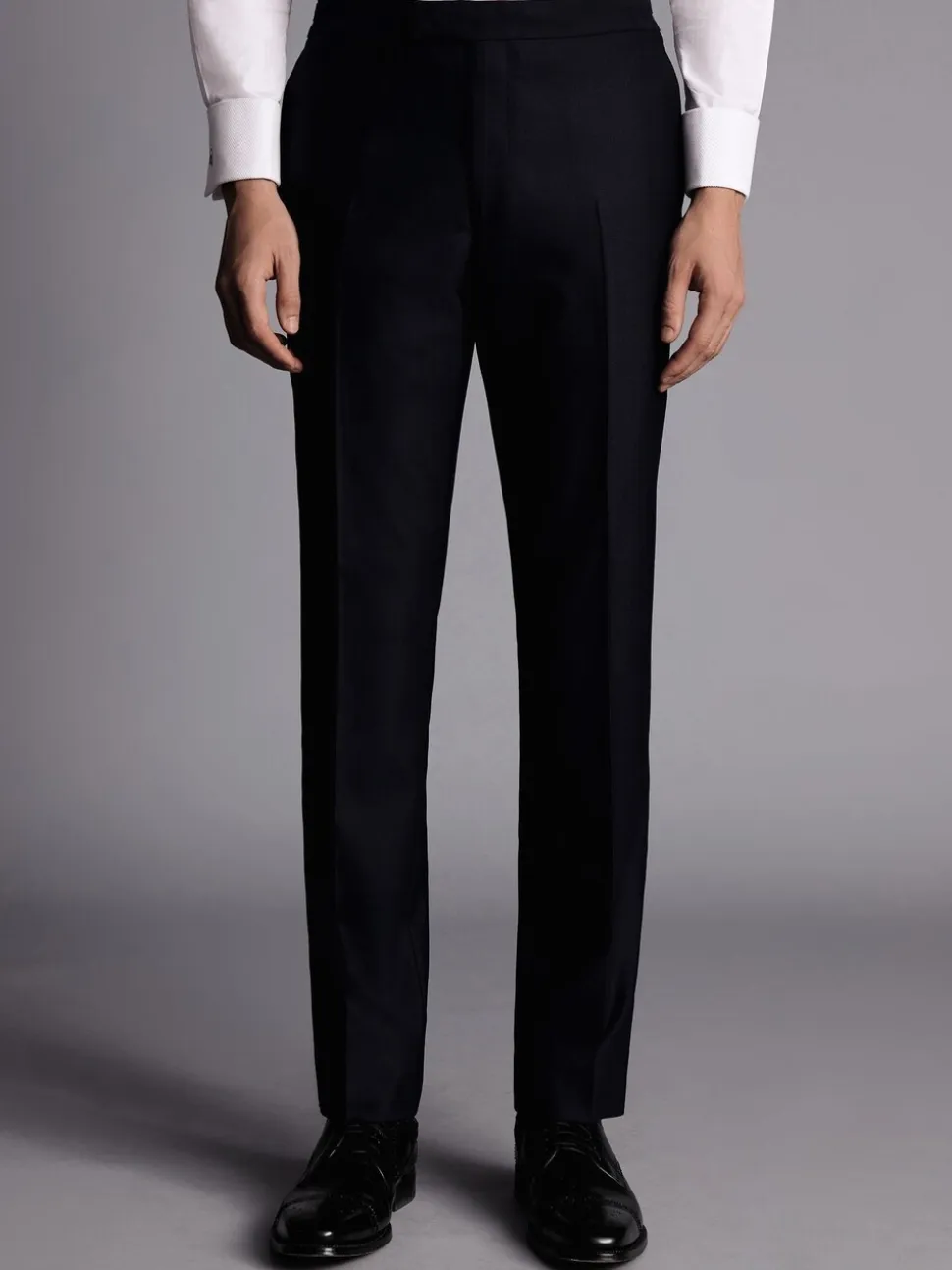 Zwart chroom - Charles Tyrwhitt slim-fit broek van dinerkostuum