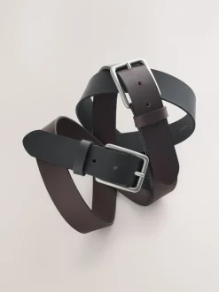 Zwart en bruin - Burnished Leather Belts Set 2 Pack