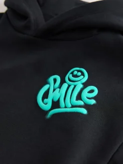 Zwart en grijs bedrukt - Set met hoodie en timmermansjoggingbroek (3 mnd - 7 jr)