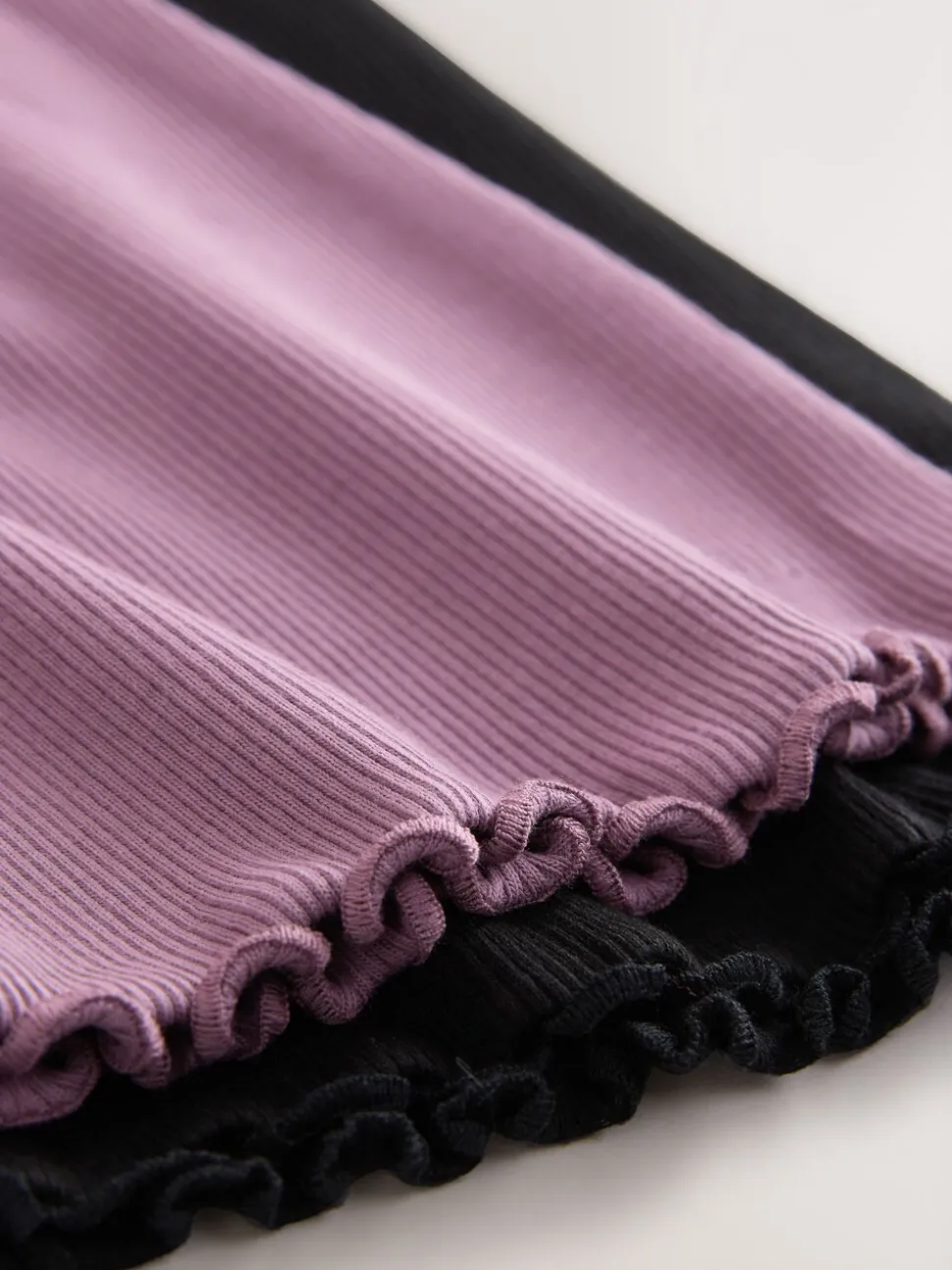Zwart en Paars - Geribde uitlopende legging (3-16 jr)