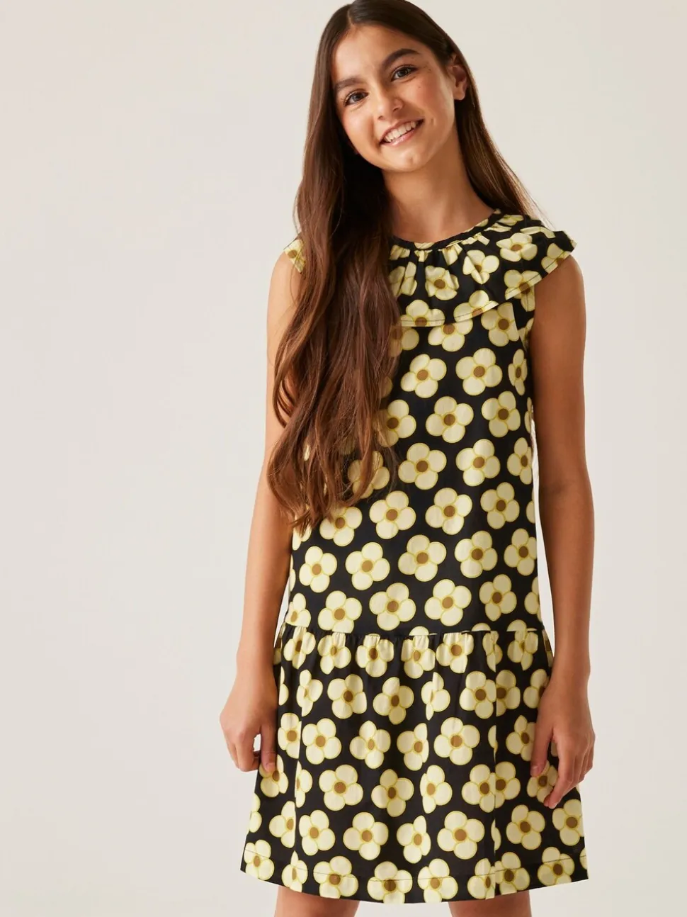 Zwart geel - Regatta Girls 100% Cotton Orla Kiely Playsuit