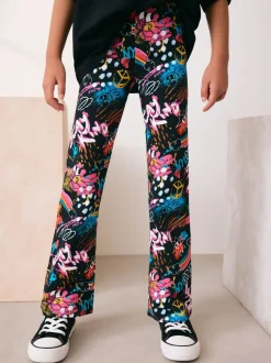 Zwart graffiti - Uitlopende legging (3-16jr)