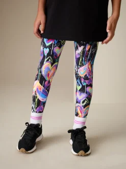 Zwart graffiti hartjes - Legging (3-16 jr)