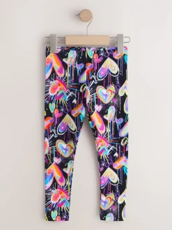 Zwart graffiti hartjes - Legging (3-16 jr)