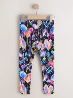 Zwart graffiti hartjes - Legging (3-16 jr)