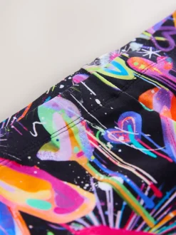 Zwart graffiti hartjes - Legging (3-16 jr)