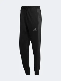 Zwart Ground - adidas Essentials fleece joggingbroek met 3 strepen