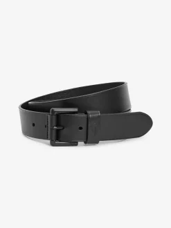 Zwart Ground - Ralph Lauren leren riem met het logo van de polospeler op paard