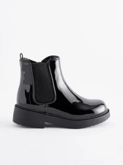 Zwart lak - Chelsea enkellaars