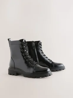Zwart lak - Forever Comfort® veterlaarzen