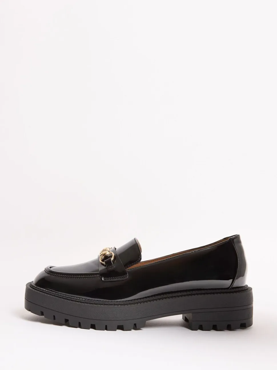 Zwart lak - Lipsy Chunky Snaffle Trim Detail Faux Leather Loafers