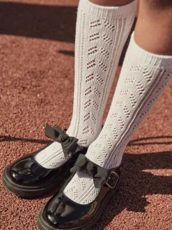 Zwart lak - Mary Jane-schoolschoenen met strik en dikke zool