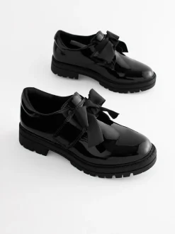 Zwart lak - Strik Monkstrap Chunky Schoolschoenen