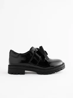 Zwart lak - Strik Monkstrap Chunky Schoolschoenen