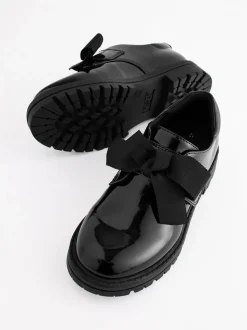 Zwart lak - Strik Monkstrap Chunky Schoolschoenen