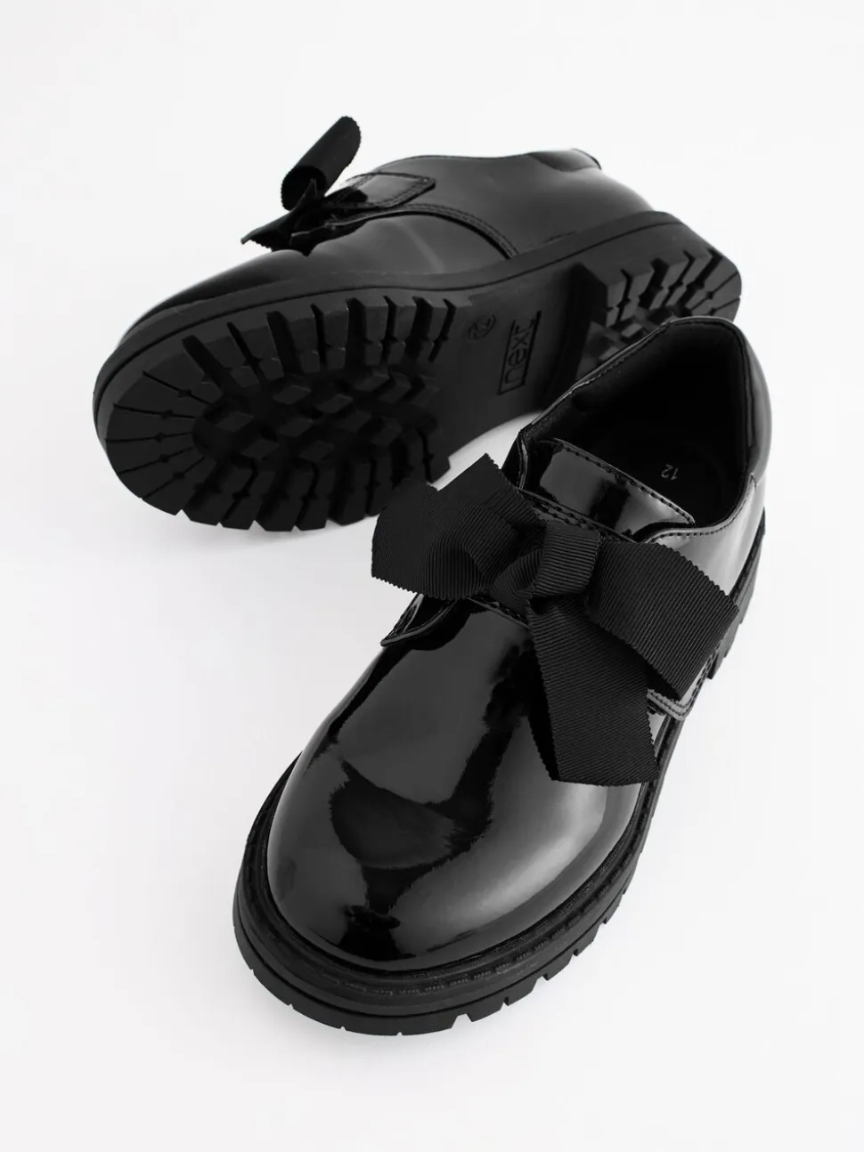 Zwart lak - Strik Monkstrap Chunky Schoolschoenen