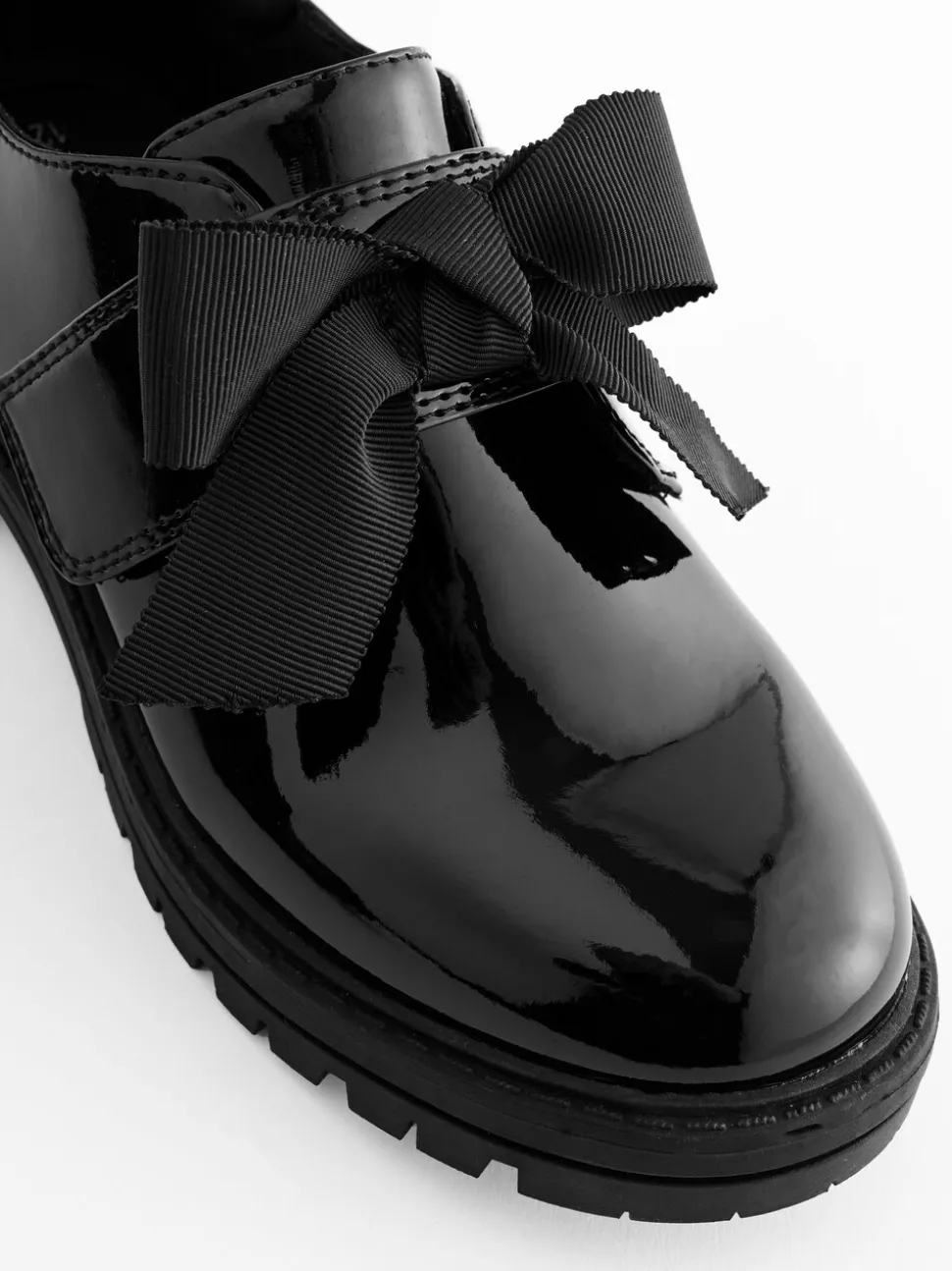 Zwart lak - Strik Monkstrap Chunky Schoolschoenen