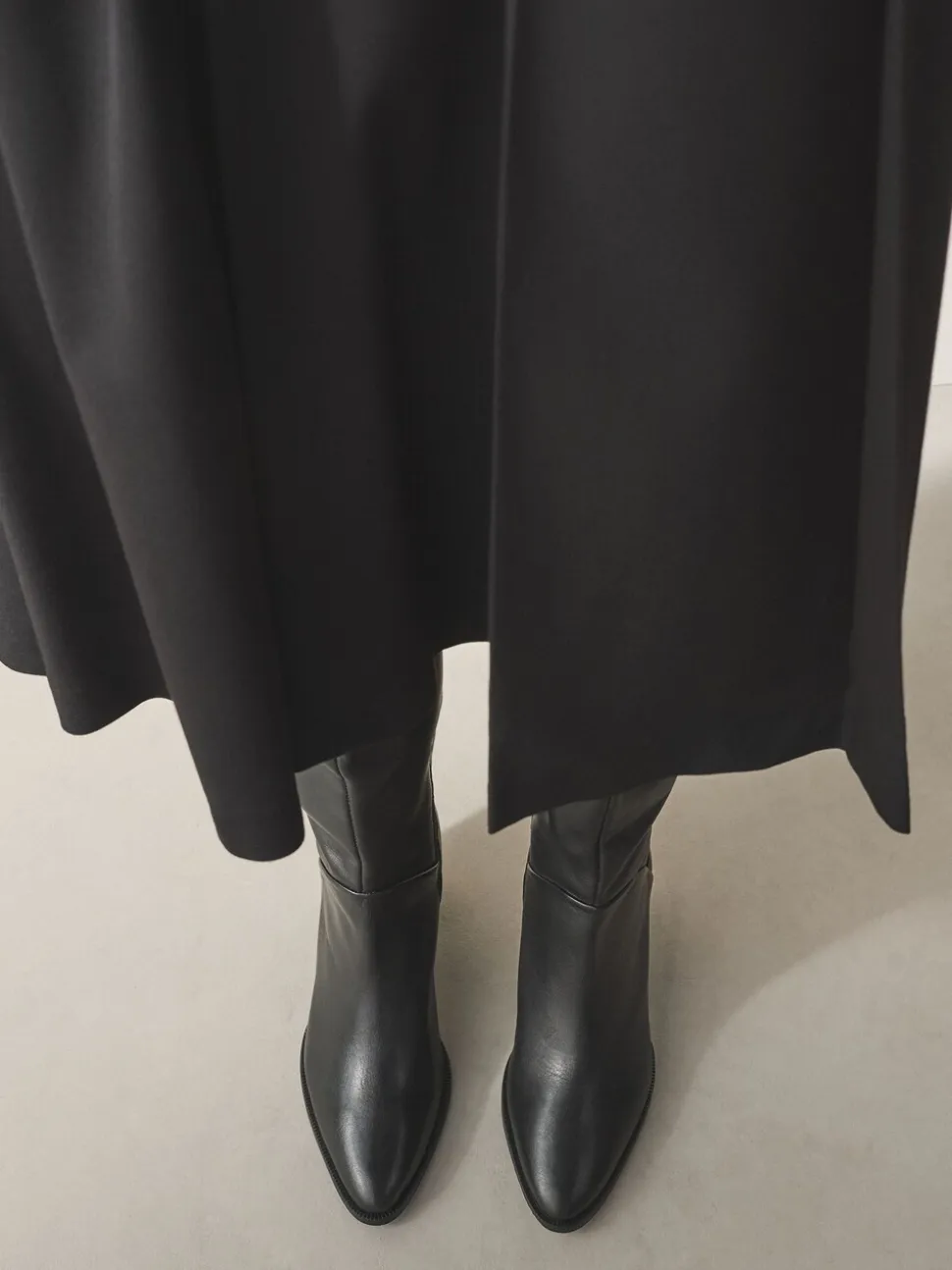 Zwart leer - Forever Comfort® Western Block Heel Knee High Boots