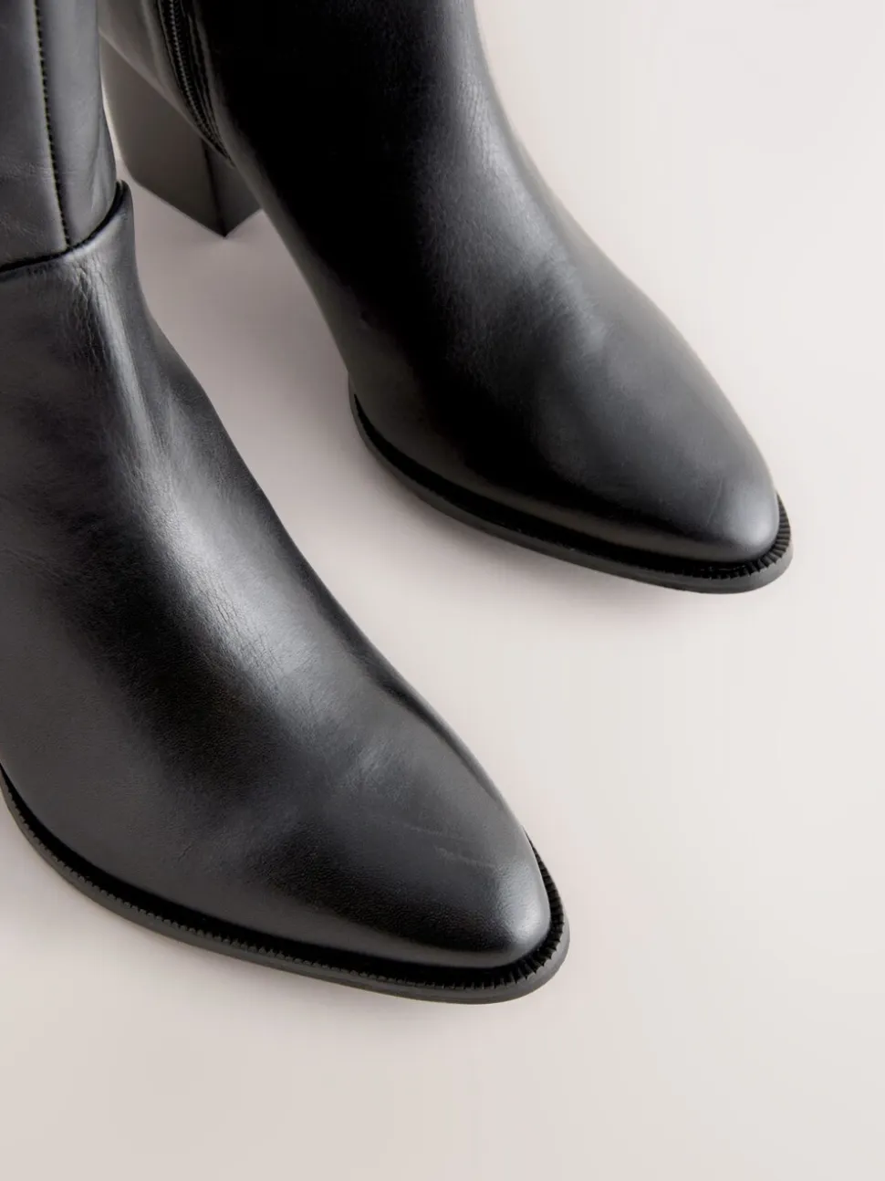 Zwart leer - Forever Comfort® Western Block Heel Knee High Boots