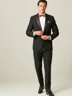 Zwart met bies - Tailored fit - Pantalon in smokingstijl