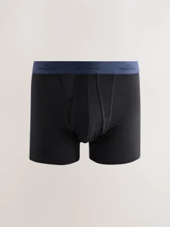Zwart met blauwe/grijze tailleband - Signature Comfort Zachte Boxershorts
