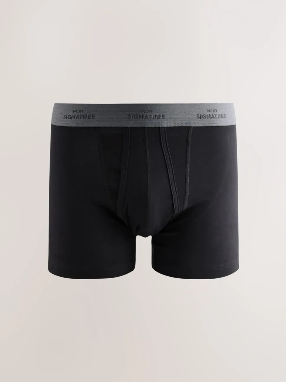 Zwart met blauwe/grijze tailleband - Signature Comfort Zachte Boxershorts