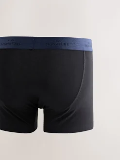 Zwart met blauwe/grijze tailleband - Signature Comfort Zachte Boxershorts