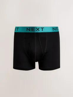 Zwart met felgekleurde glanzende taillebanden - Standaard - 10 Boxershorts zonder plooi