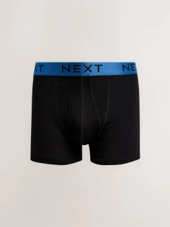 Zwart met felgekleurde glanzende taillebanden - Standaard - 10 Boxershorts zonder plooi