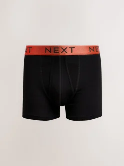 Zwart met felgekleurde glanzende taillebanden - Standaard - 10 Boxershorts zonder plooi